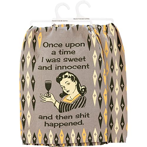 Primitives by Kathy 112361 Kitchen Towel Once I was Sweet and Innocent, 28-inch