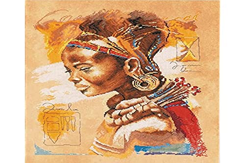 Vervaco Lanarte Counted Cross Stitch Kit: African Woman, 39 x 49cm, N