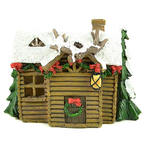 Midwest Design Imports LED Mini Winter Cabin, 4inch, Multicolor