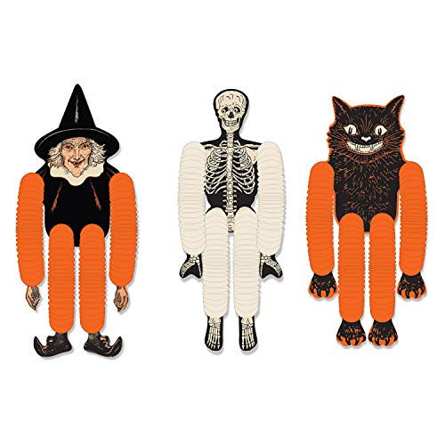 Beistle Vintage Halloween Tissue Dancers 3 Piece, 14", Multicolored