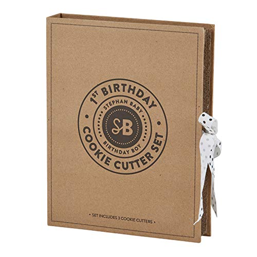 Creative Brands Stephan Baby Keepsake Cookie Cutter Boxed Set + Sugar Cookie Recipe, Birthday Boy