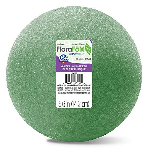 FloraCraft Green Styrofoam Ball, 6 Design It