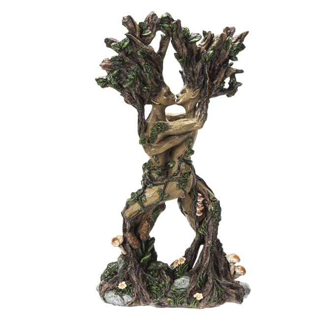 Pacific Trading Lovely Greenwoman and Greenman Ent Couple Resin Figurine
