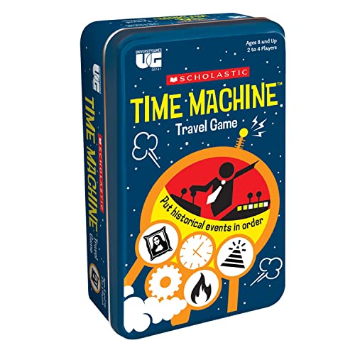 University Games Scholastic Time Machine Travel Card Game in Tin Educational Historical Events for Ages 8 and up