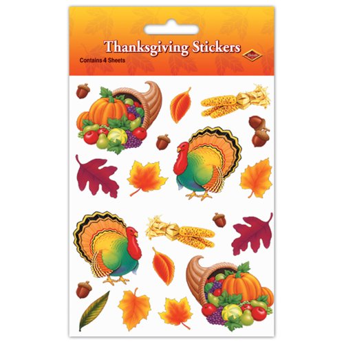 Beistle Thanksgiving Stickers (4 Shs/Pkg)