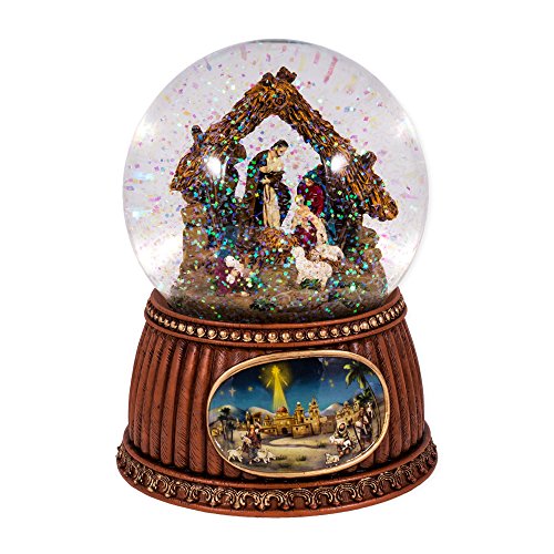 Roman Christmas Nativity 100MM Musical Snow Globe Glitterdome - Plays Tune O&