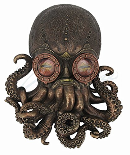 Unicorn Studio Steampunk Octopus Wall Plaque Sculpture,Bronze