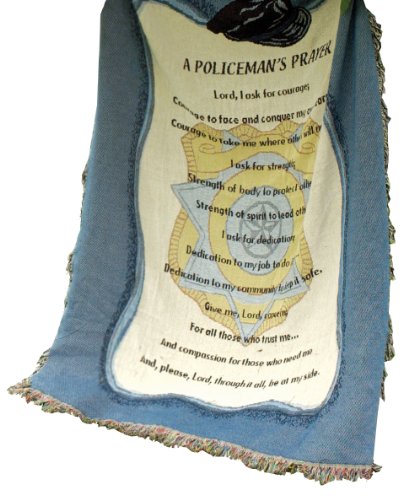 Manual Patriotic Collection 50 x 60-Inch Tapestry Throw, A Policeman's Prayer,