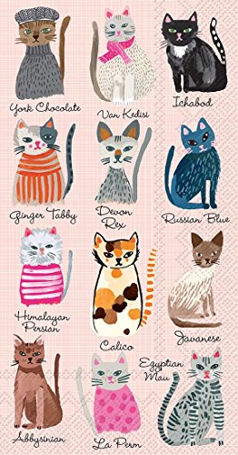 Boston International IHR 3-Ply Paper Napkins, Guest, Cool Cats