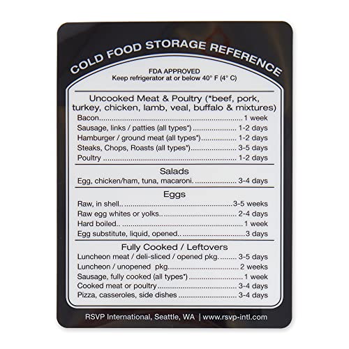 RSVP International Kitchen Organization Collection Removable Labels, Cold Storage, White/Black