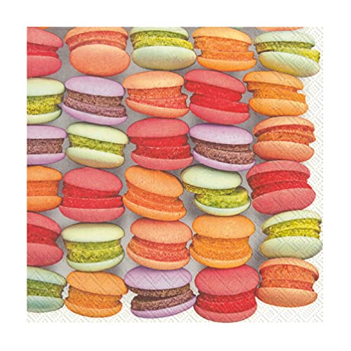 Abbott Collection  89-CPN-DP-0900 Small Macarons Napkins. 20 Pack, 5"SQ, Multi