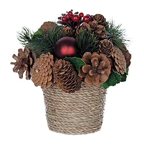 Melrose 87099 Potted Pine Cone Design, 7.5-inch Height, Foam and Cone