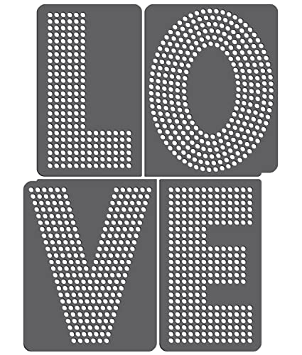 Rhinestone Genie Love 5" Letters Magnetic Rhinestone Template, Black