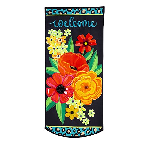 Evergreen Animal and Floral Welcome Everlasting Impressions Textile Decor