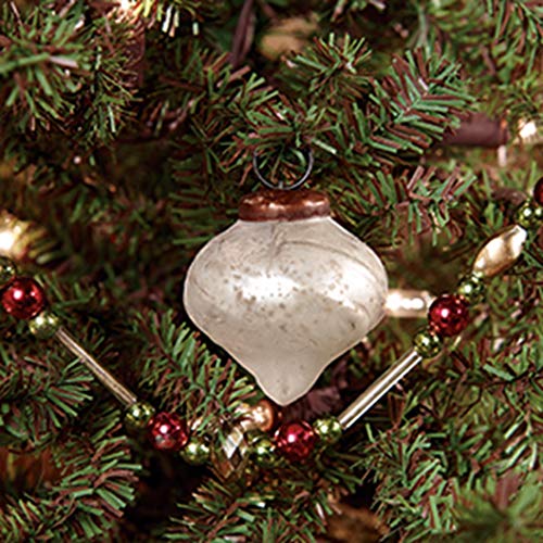 Country House Collection 86974 Onion Mercury Ornament, 1-inch Height, White