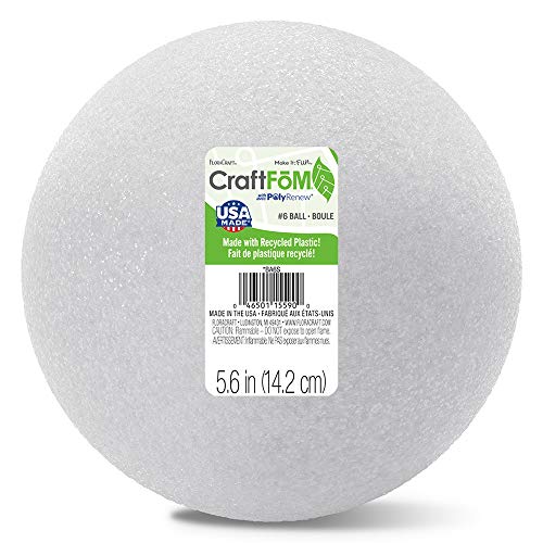 FloraCraft Styrofoam Ball 5.7 Inch White