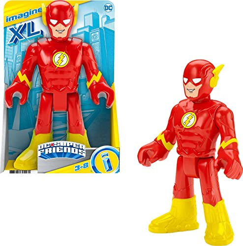 UPD Fisher-Price Imaginext DC Super Friends Preschool Toys the Flash Xl 10-Inch Poseable Figure for Pretend Play Ages 3+ Years