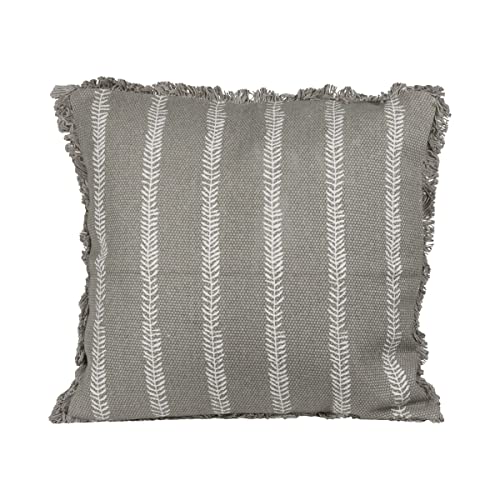 Foreside Home & Garden 18x18 Hand Woven Fauna Gray Throw Pillow