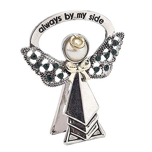 Roman 223350 Alexa's Angel Carded Always by My Side May Birthstone Bedside Angel, 1-inch Height, Zinc, Dark Green