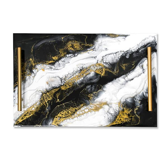 Lynn & Liana Designs Acrylic Tray Onyx, 18-inch Length, 12-inch Width, Serving Tray, Kitchen