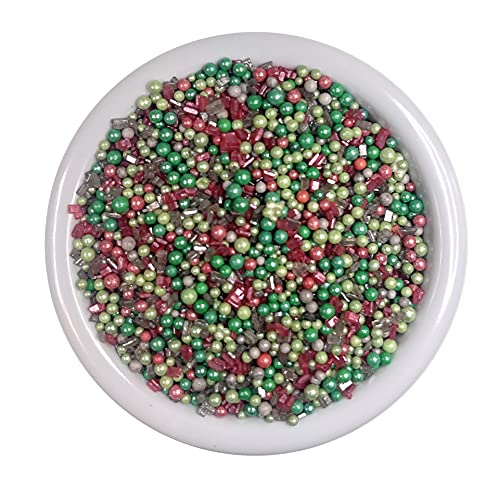 Ultimate Baker Snowy River Holiday Time Cocktail Confetti - Kosher Certified Naturally Colored Cocktail Confetti (16oz, Holiday Time)