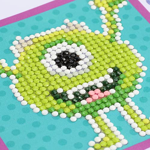 Camelot Crafts Camelot Dots Disney Collection of Diamond Facet Painting Art Kits, 4" x 4", Mike Wazowski Fun