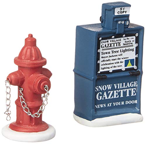 Department 56 Accessories for Villages Fire Hydrant and Newspaper Box Accessory Figurine (Set of 2)