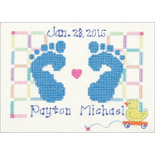 Design Works Crafts Brand New Baby Feet Counted Cross Stitch Kit-7""X5"" 14 Count Brand New