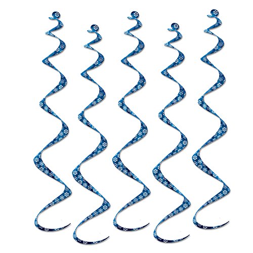 Beistle Printed Snowflake Twirly Whirlys (5/Pkg)