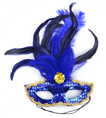 Midwest Design Mask It 48019 Royal Blue Sequin Fancy Mask