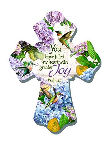 GELSINGER DBA Glow Decor Wall Cross-Hummingbirds/Filled My Heart with Joy (6" x 8")