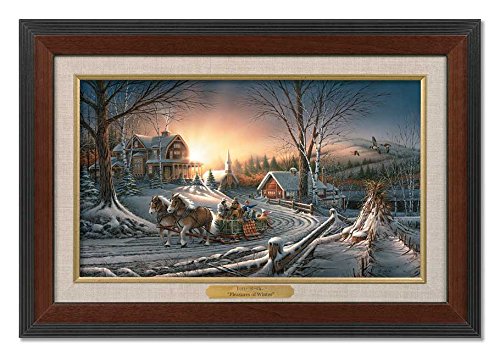 Wild Wings(MN) Pleasures of Winter Framed Walnut Master Stroke by Terry Redlin