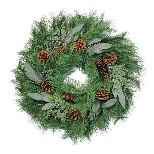 Napco Pine and Juniper Artificial Christmas Wreath - 24-Inch, Unlit