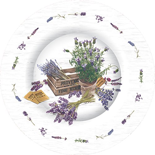 Boston International Round Paper Dinner Plates, 8-Count, 10.5-Inches in Diameter, The Flavor of Provence