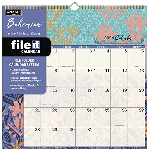 LANG WSBL Bohemian 2024 File-It‚Ñ¢ Calendar (24997006032)