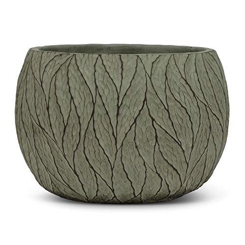Abbott Collection  27-TERRAIN-642-LG Lg Deep Leaf Planter-Sage-7.5" D, 7.5 inches D