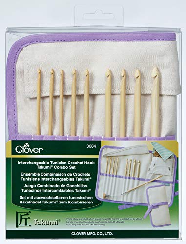 CLOVER Takumi Bamboo Interchangeable Tunisian Crochet Hook Set