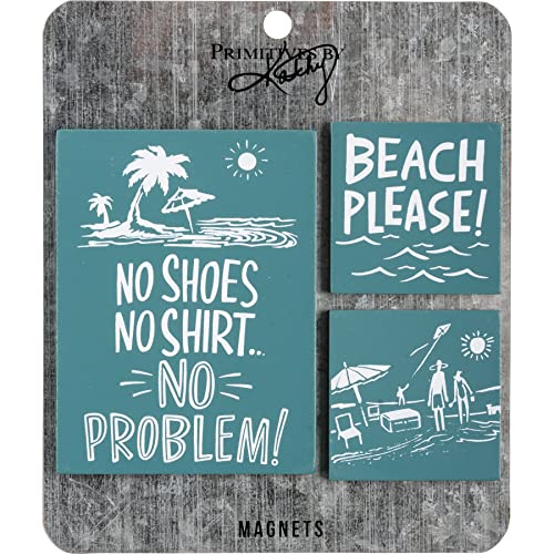 Primitives By Kathy 112644 No Shoes Magnet, Set of 3, 4-inch Height