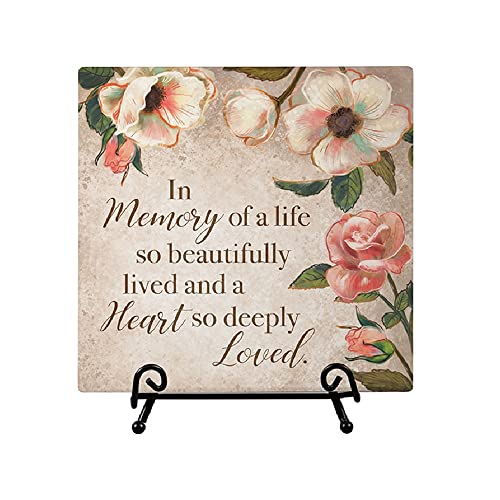 Carson 23874 In Memory Easel Plaque, 6-inch Square, Ceramic