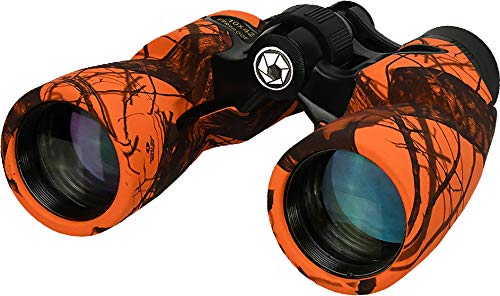 BARSKA AB13437 Crossover 10x42 Mossy Oak Blaze Camo Waterproof Binoculars for Sports, Boating, Marine, Birding, Hunting, etc