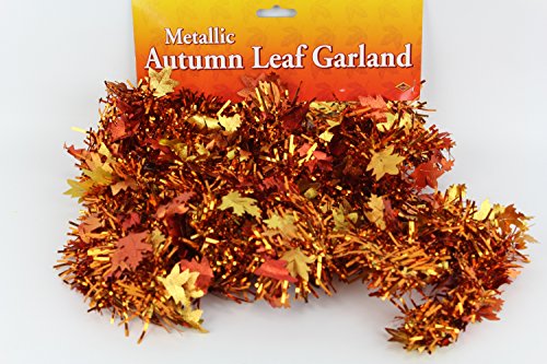 Beistle FR Metallic Autumn Leaf Garland Party Accessory (1 count) (1/Pkg)
