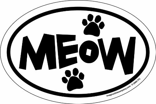 Imagine This Company 4-Inch by 6-Inch Car Magnet Oval, Meow Paws