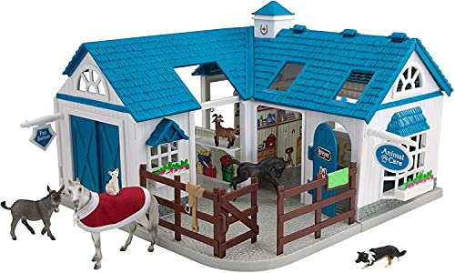 Breyer Horses Breyer Stablemates Deluxe Animal Hospital | 10 Piece Set | 1:32 Scale | 11.25" L x 10.75‚Äö√Ñ√πW x 8" H | Model #59214 , Blue