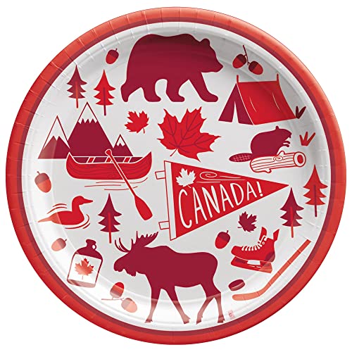 Amscan Canadian Pride Paper Plates | 9" | 10 Pcs