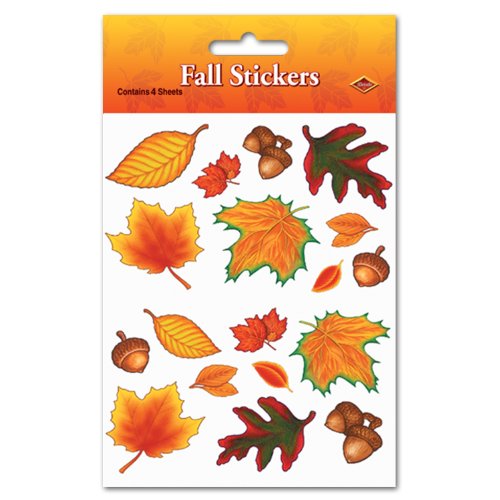 Beistle Thanksgiving Fall Leaves Stickers-1 Pack