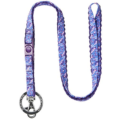 Blueberry Pet Blueberry Style 4 Patterns Floral Power Lily of The Valley Designer Dark Purple Women Fashion Breakaway Lanyard Keychain for Keys/ID Card/Badge Holder, 1/2" Wide