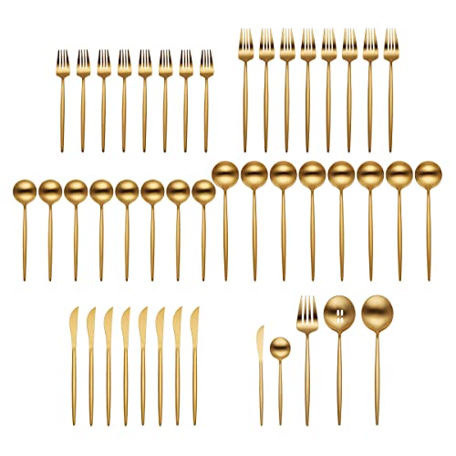 Hampton Forge 894758 Skandia Zephyr Satin Gold 45 Piece Flatware Set