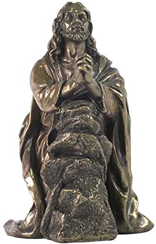 Unicorn Studio US 7.5" Jesus Praying in The Garden of Gethsemane Statue, Bronze Color