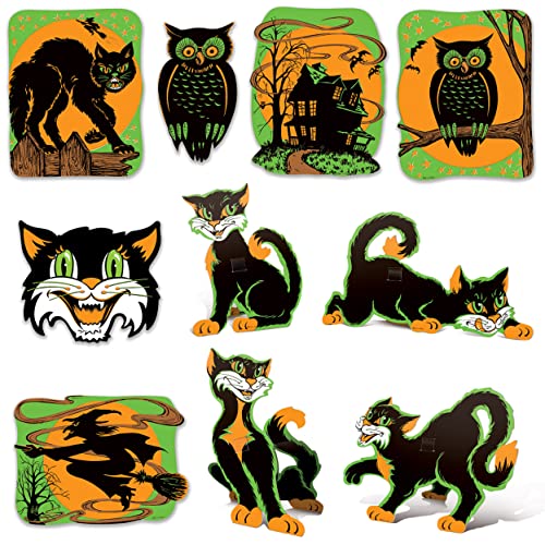 Beistle Vintage Halloween Fluorescent Cutouts - 10 Pcs.