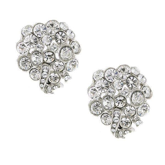 1928 Jewelry Silver-Tone Crystal With Swarovski Elements Cluster Earrings